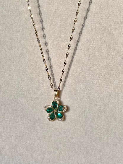 Floral Green Necklace